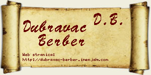 Dubravac Berber vizit kartica